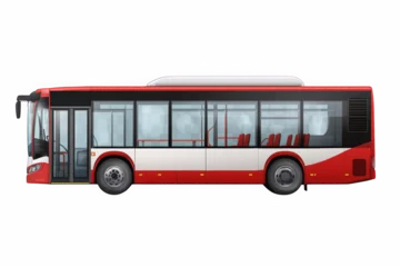 Fototapeten red bus isolated on white background © VisionStock