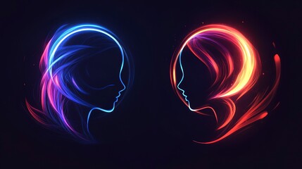 Graphic designer crafting glowing futuristic logos, sleek and bold, modern and creative