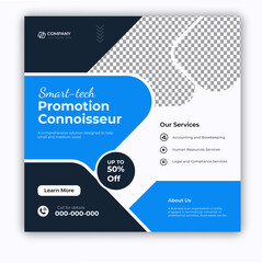 Digital marketing and corporate business service social media post banner template design