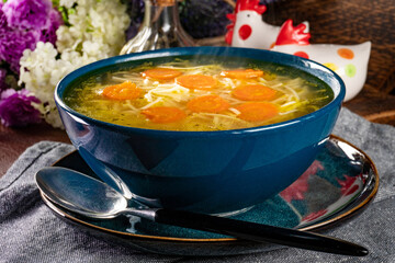 Chicken soup noodles.