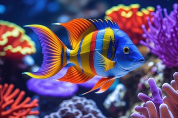 Obraz premium Vibrant Tropical Fish in Coral Reef