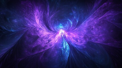 Obraz premium Neon purple and blue abstract background, softly glowing with a futuristic and dynamic feel