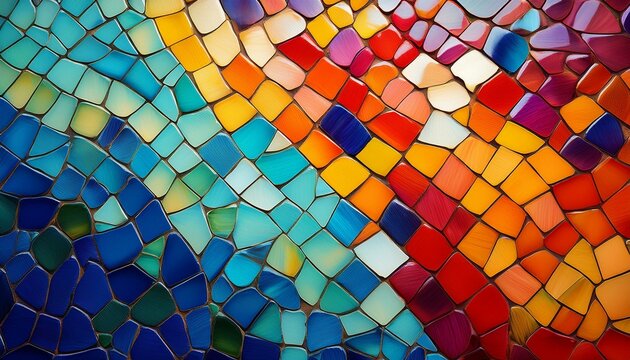 colorful mosaic background spanish trencadis broken tiles texture