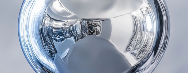 Abstract Metallic Blue Reflection.