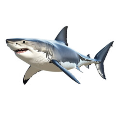 Obraz premium Great transparent shark swimming gracefully in isolation on a clean transparent background showcasing its powerful physique, Great transparent Shark Isolated on transparent background