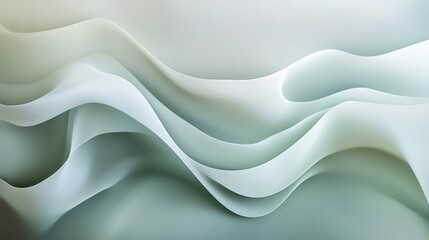 Obraz premium Soft abstract gradient with light grey and green hues, blending gently, creating a peaceful and ethereal atmosphere