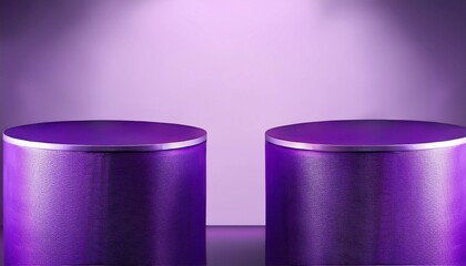 two large purple metal cylinders that appear to be part of a larger structure background for display your product podium mock up for product presentation