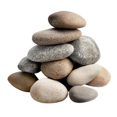 Fototapeta premium Pile of separated stones on transparent background