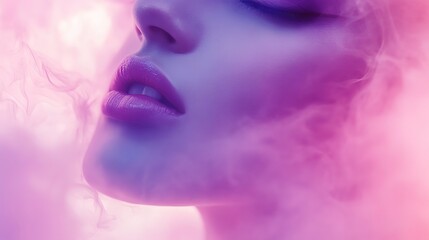Soft abstract gradient with pastel pink and purple hues, blurred and glowing, creating a dreamy and calming atmosphere