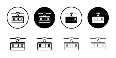 aerial tramway icon flat and simple set design