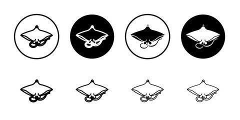 Bat Ray Fish icon flat and simple set design © Aly
