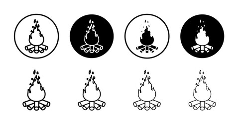Campfire icon flat and simple set design