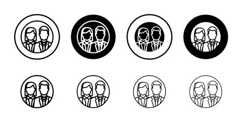 Company staff icon flat and simple set design