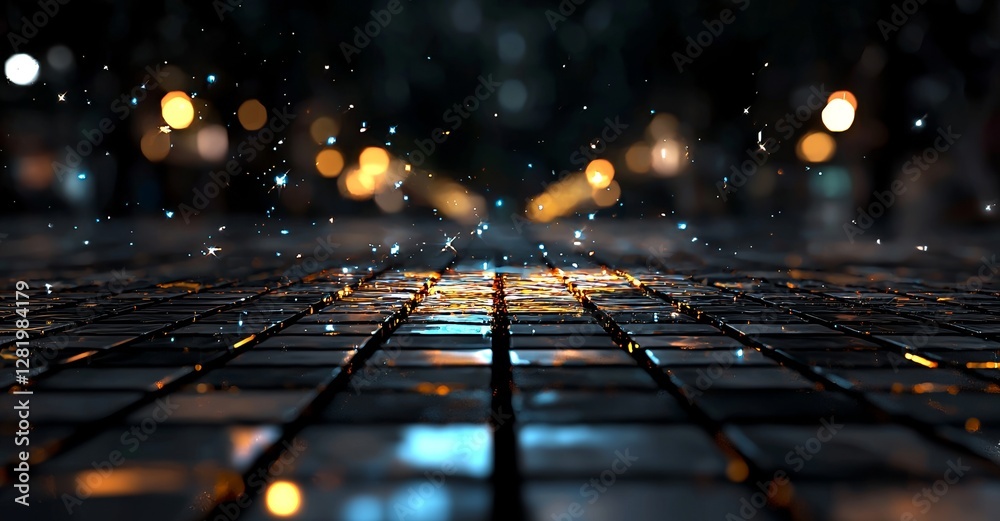 Aufkleber the central processing unit of a computer, with its electronic circuitry, is envisioned as flying wh