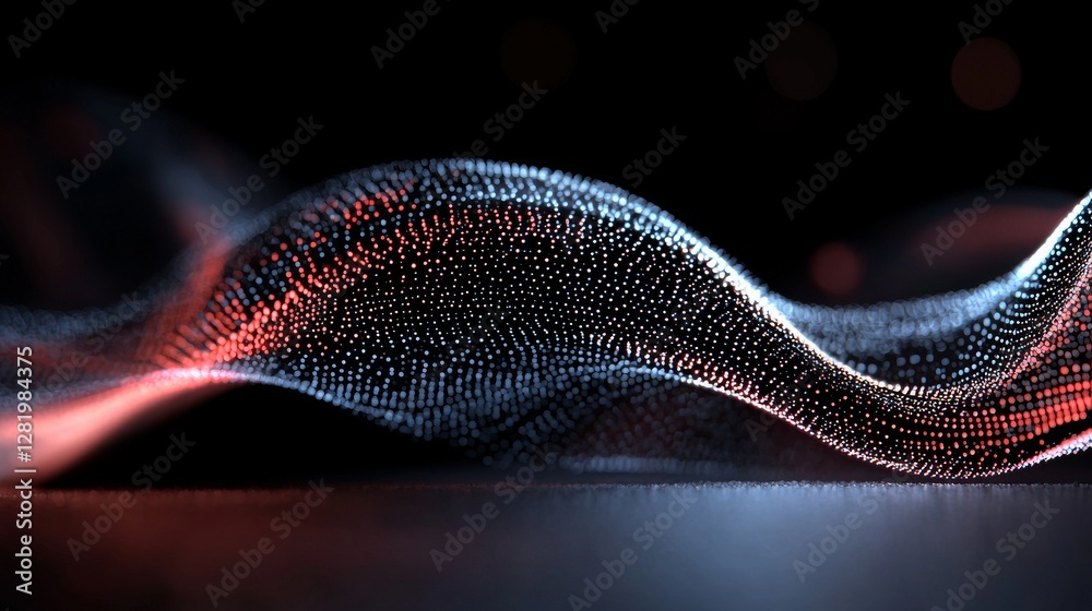 Poster a science background with abstract technology elements is offered as stock, incorporating big data v