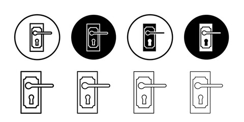 Door knob icon flat and simple set design
