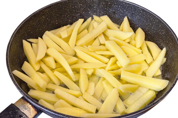  potatoes on the iron frying pan