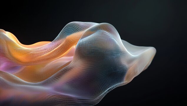 Una malla o red con lineas y formas geometricas forma un fondo abstracto de tecnologia y ciencia