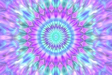 Vibrant abstract mandala pattern featuring swirling hues of purple and teal, creating a mesmerizing visual effect