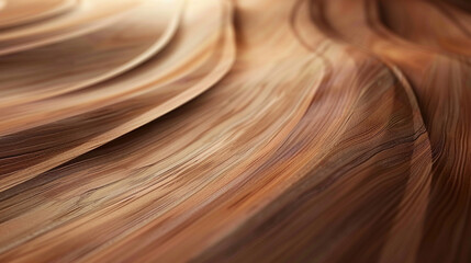 Obraz premium Beautifully curved patterns in polished wood showcasing intricate grain details