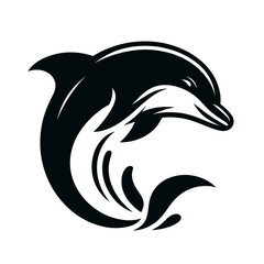 Obraz premium Dolphin silhouette jumping in the water