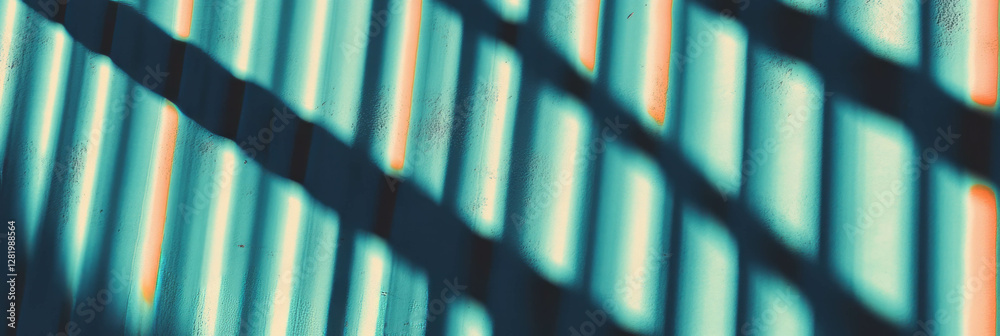 Poster abstract vertical stripes with bold shadows creating a dynamic pattern