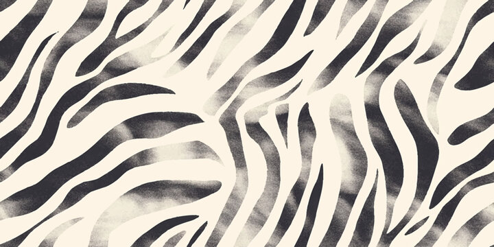 Zebra monochrome vector vintage brown seamless pattern. Vector animal skin print. Fashion stylish organic texture for design element, wrapping, wallpaper, banner background