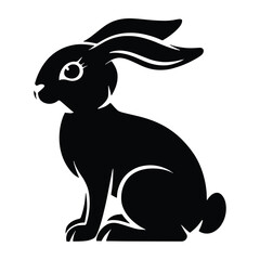 Minimalist rabbit logo design, featuring a sleek and modern silhouette. Perfect for branding, pet stores, wildlife organizations, or Easter themed designs.