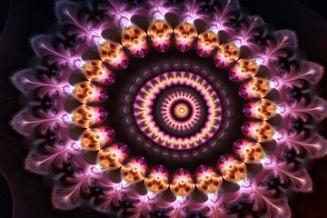 Vibrant fractal pattern with swirling colors creating a mesmerizing visual experience