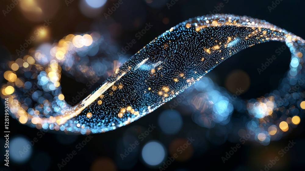 Poster the field of information technology is represented by a digital background and a 3d visualization of