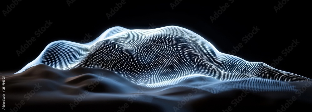 Poster The image features a corrupted network or connection set amidst an abstract digital background composed of points and lines, evoking a glowing plexus symbolic of big data and the realm of abstract