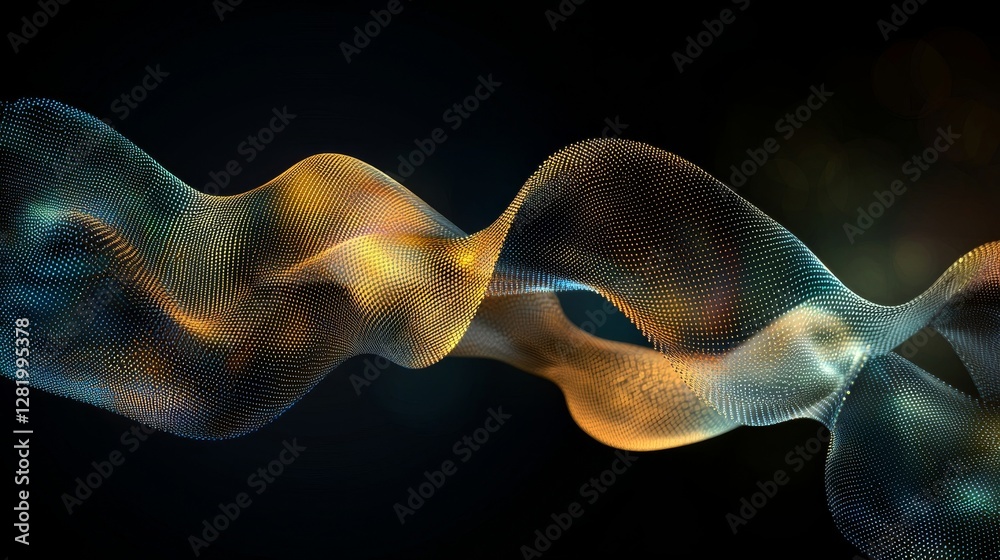 Poster abstract technological background featuring interconnected lines and dots, representing big data vis
