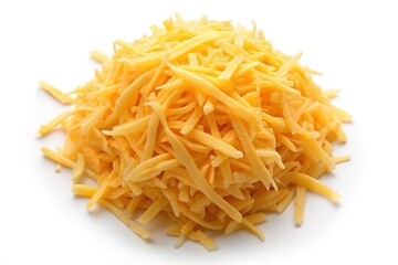 Fototapeta premium Grated cheddar cheese, detailed aerial shot.