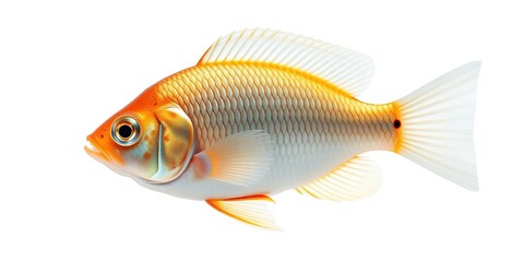 Obraz premium Graceful Gourami: Captivating Portrait on White