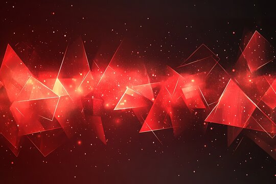 Red geometric light flow, space background