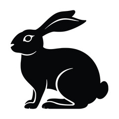 Simple and elegant rabbit logo design. A clean, modern silhouette of a bunny, perfect for branding, pet businesses, nature organizations, or Easter.