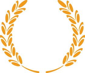Stylized wheat stalks forming a circular laurel wreath, symbolizing victory, achievement, and abundance, ideal for agriculture, food, or award related designs