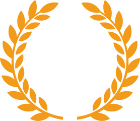 Circular golden laurel wreath representing victory, achievement, and honor, commonly featured in awards, ceremonies, and emblems, celebrating success and excellence