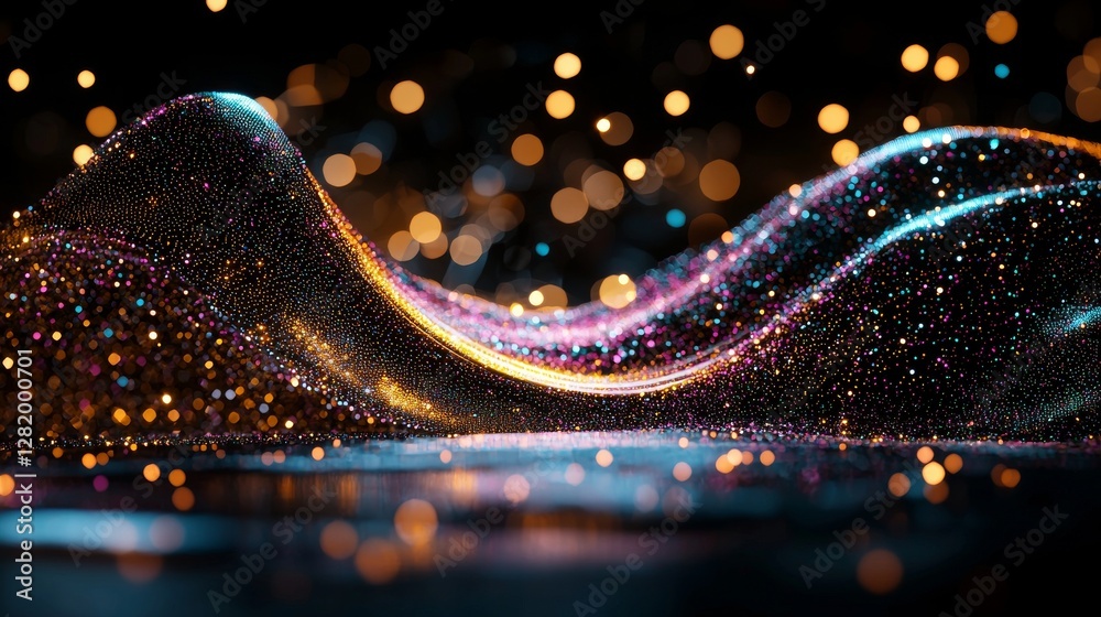 Poster quantum processing and deep learning stock represent the future of new technology for business or sc