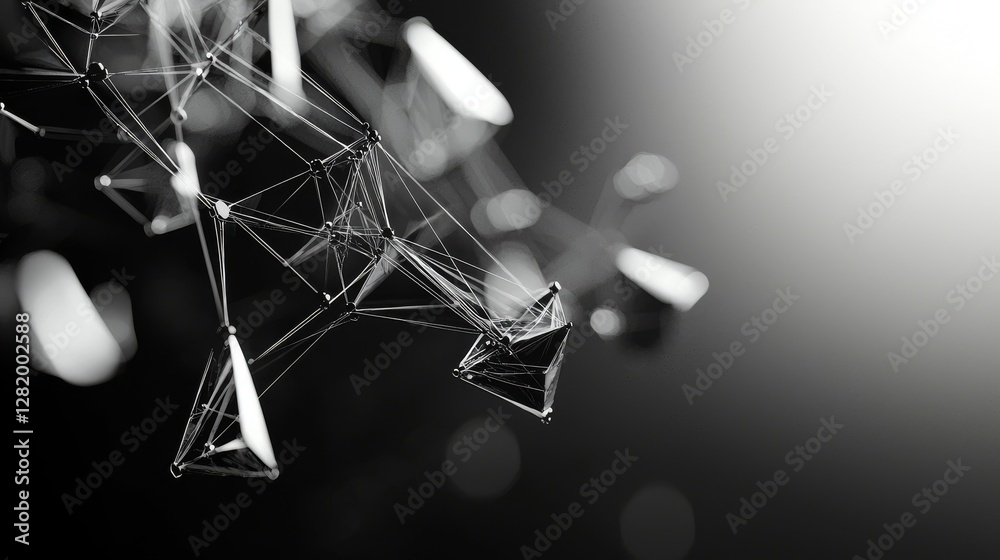 Poster the concept of technology is represented by an abstract science geometrical background that features