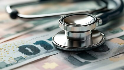 Healthcare costs Stethoscope on US dollars