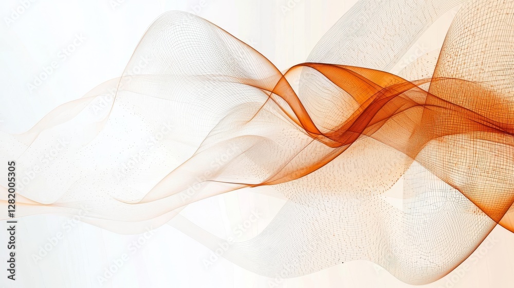 Poster abstract orange plexus background hi-tech networking illustration’ is reworded as an abstract hi-tec