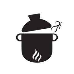 Boiling pan on gas stove line icon. Saucepan on fire linear style sign for mobile concept and web design. Cooking instructions outline icon. Symbol, logo