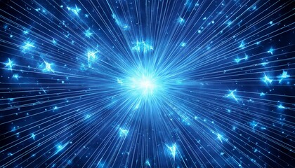 light blue radiation with popping stars background illustration