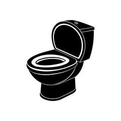 A flush toilet bowl isolated on a white background