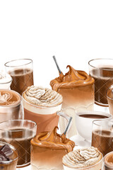 Coffee border, frame, background