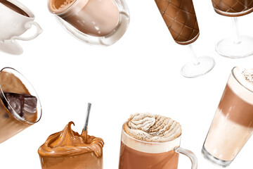 Coffee border, frame, background