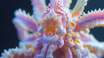 Obraz premium A close-up of an orchid bloom, showcasing its intricate details and soft gradient of colors