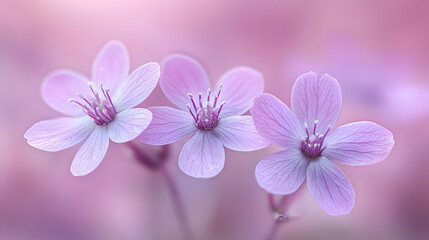 Fototapeta premium A close-up of creeping thyme blooms, focusing on their delicate details and vibrant purple hue