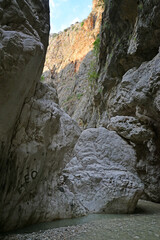 Saklikent Canyon, located in Fethiye, Turkey, is one of the most visited places in the country.